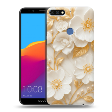 Пластиковый чехол на Huawei Honor 7C Pro с принтом Цветы
