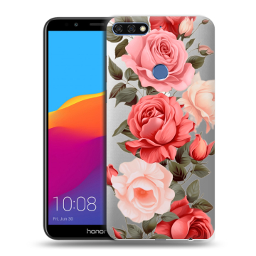 Пластиковый чехол на Huawei Honor 7C Pro с принтом Розы