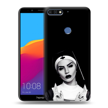 Пластиковый чехол на Huawei Honor 7C Pro с принтом монашка