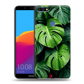 Пластиковый чехол на Huawei Honor 7C Pro с принтом Листья