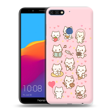 Пластиковый чехол на Huawei Honor 7C Pro с принтом Hello Kitty Хелоу Кити