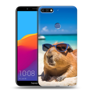 Пластиковый чехол на Huawei Honor 7C Pro с принтом Капибара