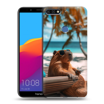 Пластиковый чехол на Huawei Honor 7C Pro с принтом Капибара
