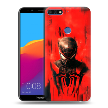 Пластиковый чехол на Huawei Honor 7C Pro с принтом человек паук spiderman