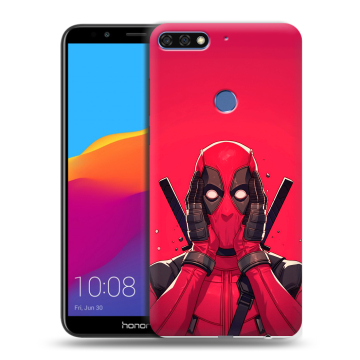 Пластиковый чехол на Huawei Honor 7C Pro с принтом Дедпул Deadpool Пластиковый чехол на Huawei Honor 7C Pro с принтом Дедпул Deadpool