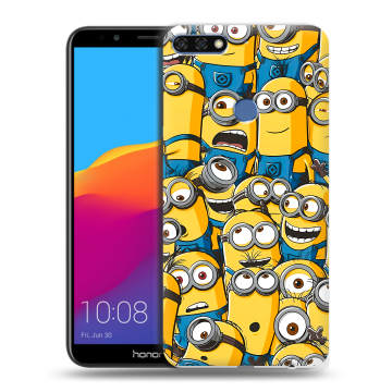Пластиковый чехол на Huawei Honor 7C Pro с принтом Миньоны