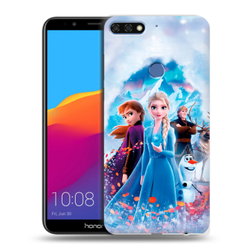 Пластиковый чехол на Huawei Honor 7C Pro с принтом Холодное сердце Frozen