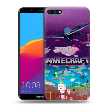 Пластиковый чехол на Huawei Honor 7C Pro с принтом Майнкрафт Minecraft