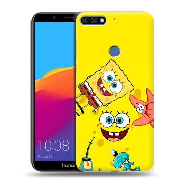 Пластиковый чехол на Huawei Honor 7C Pro с принтом Спанч боб Спанчбоб Пластиковый чехол на Huawei Honor 7C Pro с принтом Спанч боб Спанчбоб