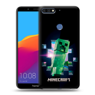 Пластиковый чехол на Huawei Honor 7C Pro с принтом Майнкрафт Minecraft