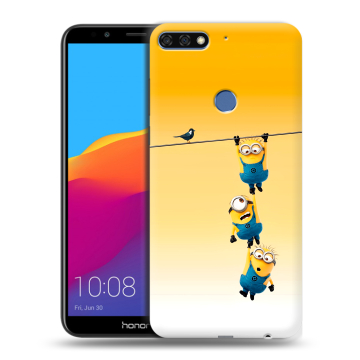 Пластиковый чехол на Huawei Honor 7C Pro с принтом Миньоны