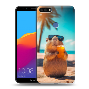 Пластиковый чехол на Huawei Honor 7C Pro с принтом Капибара