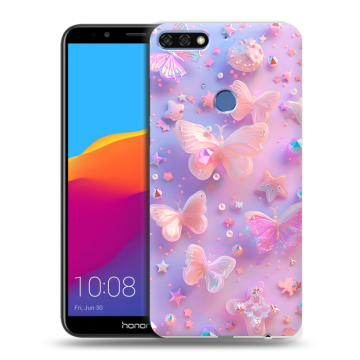 Пластиковый чехол на Huawei Honor 7C Pro с принтом Бабочки