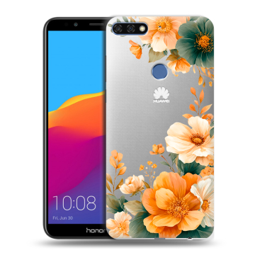 Пластиковый чехол на Huawei Honor 7C Pro с принтом Цветы принт Пластиковый чехол на Huawei Honor 7C Pro с принтом Цветы принт