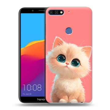Пластиковый чехол на Huawei Honor 7C Pro с принтом Розовый котенок Пластиковый чехол на Huawei Honor 7C Pro с принтом Розовый котенок