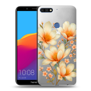 Пластиковый чехол на Huawei Honor 7C Pro с принтом Цветы Пластиковый чехол на Huawei Honor 7C Pro с принтом Цветы