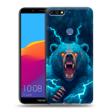 Пластиковый чехол на Huawei Honor 7C Pro с принтом Медведь Пластиковый чехол на Huawei Honor 7C Pro с принтом Медведь