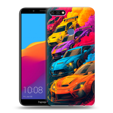 Пластиковый чехол на Huawei Honor 7C Pro с принтом Тачки Пластиковый чехол на Huawei Honor 7C Pro с принтом Тачки