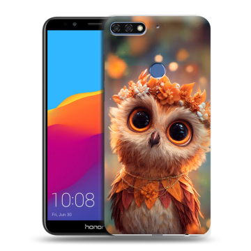Пластиковый чехол на Huawei Honor 7C Pro с принтом Милая сова Пластиковый чехол на Huawei Honor 7C Pro с принтом Милая сова
