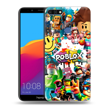 Пластиковый чехол на Huawei Honor 7C Pro с принтом Roblox Роблокс