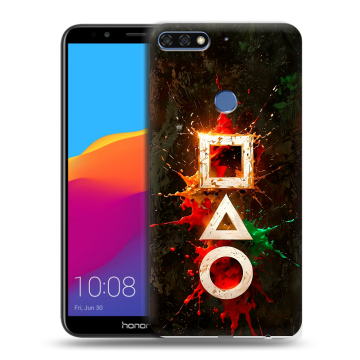 Пластиковый чехол на Huawei Honor 7C Pro с принтом Squid Game Игра кальмара