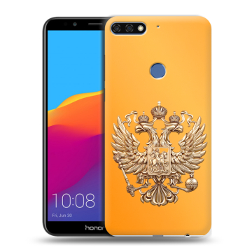 Пластиковый чехол на Huawei Honor 7C Pro с принтом Герб Флаг России Пластиковый чехол на Huawei Honor 7C Pro с принтом Герб Флаг России