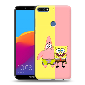 Пластиковый чехол на Huawei Honor 7C Pro с принтом Спанч боб Спанчбоб