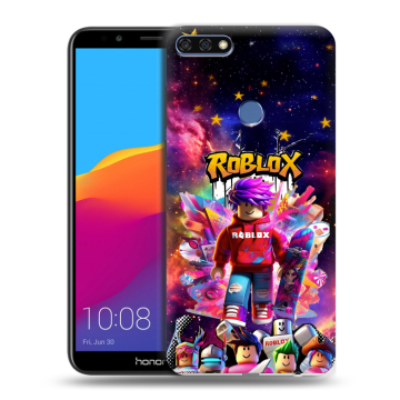 Пластиковый чехол на Huawei Honor 7C Pro с принтом Roblox Роблокс