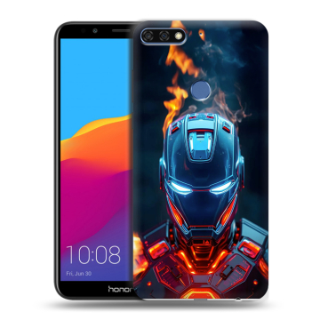 Пластиковый чехол на Huawei Honor 7C Pro с принтом IronMan Железный человек Пластиковый чехол на Huawei Honor 7C Pro с принтом IronMan Железный человек