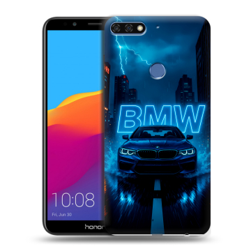 Пластиковый чехол на Huawei Honor 7C Pro с принтом BMW БМВ