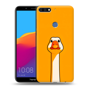Пластиковый чехол на Huawei Honor 7C Pro с принтом Смешная утка Пластиковый чехол на Huawei Honor 7C Pro с принтом Смешная утка