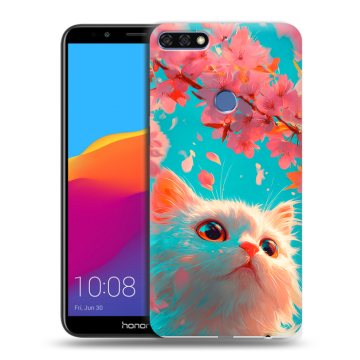 Пластиковый чехол на Huawei Honor 7C Pro с принтом Красивый кот Пластиковый чехол на Huawei Honor 7C Pro с принтом Красивый кот