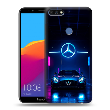 Пластиковый чехол на Huawei Honor 7C Pro с принтом Mercedes Мерседес