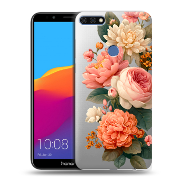 Пластиковый чехол на Huawei Honor 7C Pro с принтом цветы Пластиковый чехол на Huawei Honor 7C Pro с принтом цветы
