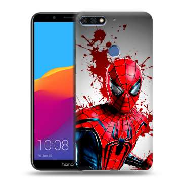 Пластиковый чехол на Huawei Honor 7C Pro с принтом Spiderman Человек паук