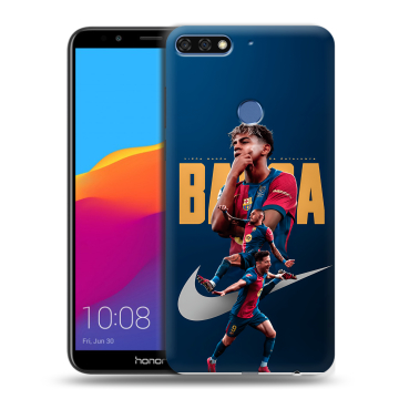 Пластиковый чехол на Huawei Honor 7C Pro с принтом Барселона Barca Yamal 