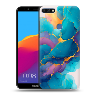 Пластиковый чехол на Huawei Honor 7C Pro с принтом Мрамор блестки Пластиковый чехол на Huawei Honor 7C Pro с принтом Мрамор блестки