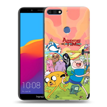 Пластиковый чехол на Huawei Honor 7C Pro с принтом Adventure time Время приключений Пластиковый чехол на Huawei Honor 7C Pro с принтом Adventure time Время приключений
