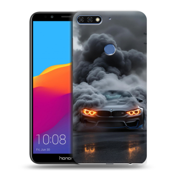 Пластиковый чехол на Huawei Honor 7C Pro с принтом BMW БМВ