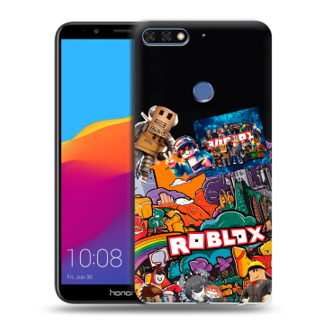 Пластиковый чехол на Huawei Honor 7C Pro с принтом Roblox Роблокс