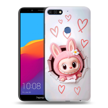 Пластиковый чехол на Huawei Honor 7C Pro с принтом Labubu Лабубу