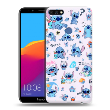 Пластиковый чехол на Huawei Honor 7C Pro с принтом Лило и Стич