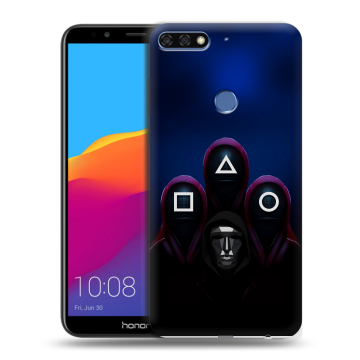 Пластиковый чехол на Huawei Honor 7C Pro с принтом Игра Кальмара Пластиковый чехол на Huawei Honor 7C Pro с принтом Игра Кальмара