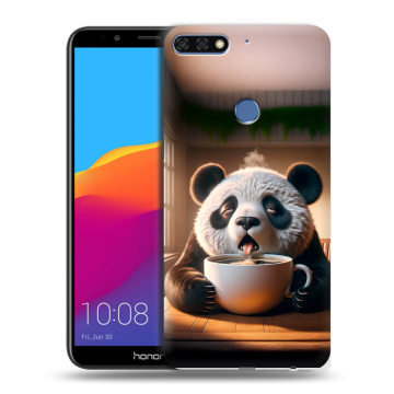 Пластиковый чехол на Huawei Honor 7C Pro с принтом смешная панда