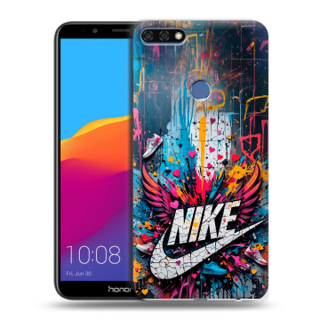 Пластиковый чехол на Huawei Honor 7C Pro с принтом Nike Найк Пластиковый чехол на Huawei Honor 7C Pro с принтом Nike Найк