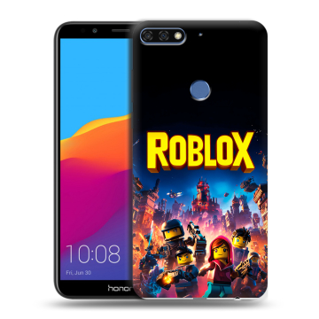 Пластиковый чехол на Huawei Honor 7C Pro с принтом Roblox Роблокс
