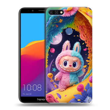 Пластиковый чехол на Huawei Honor 7C Pro с принтом Labubu Лабубу Пластиковый чехол на Huawei Honor 7C Pro с принтом Labubu Лабубу