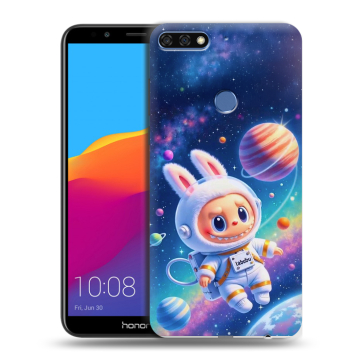 Пластиковый чехол на Huawei Honor 7C Pro с принтом Labubu Лабубу