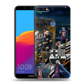 Пластиковый чехол на Huawei Honor 7C Pro с принтом Messi Barcelona