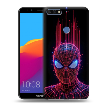 Пластиковый чехол на Huawei Honor 7C Pro с принтом Spiderman Человек паук